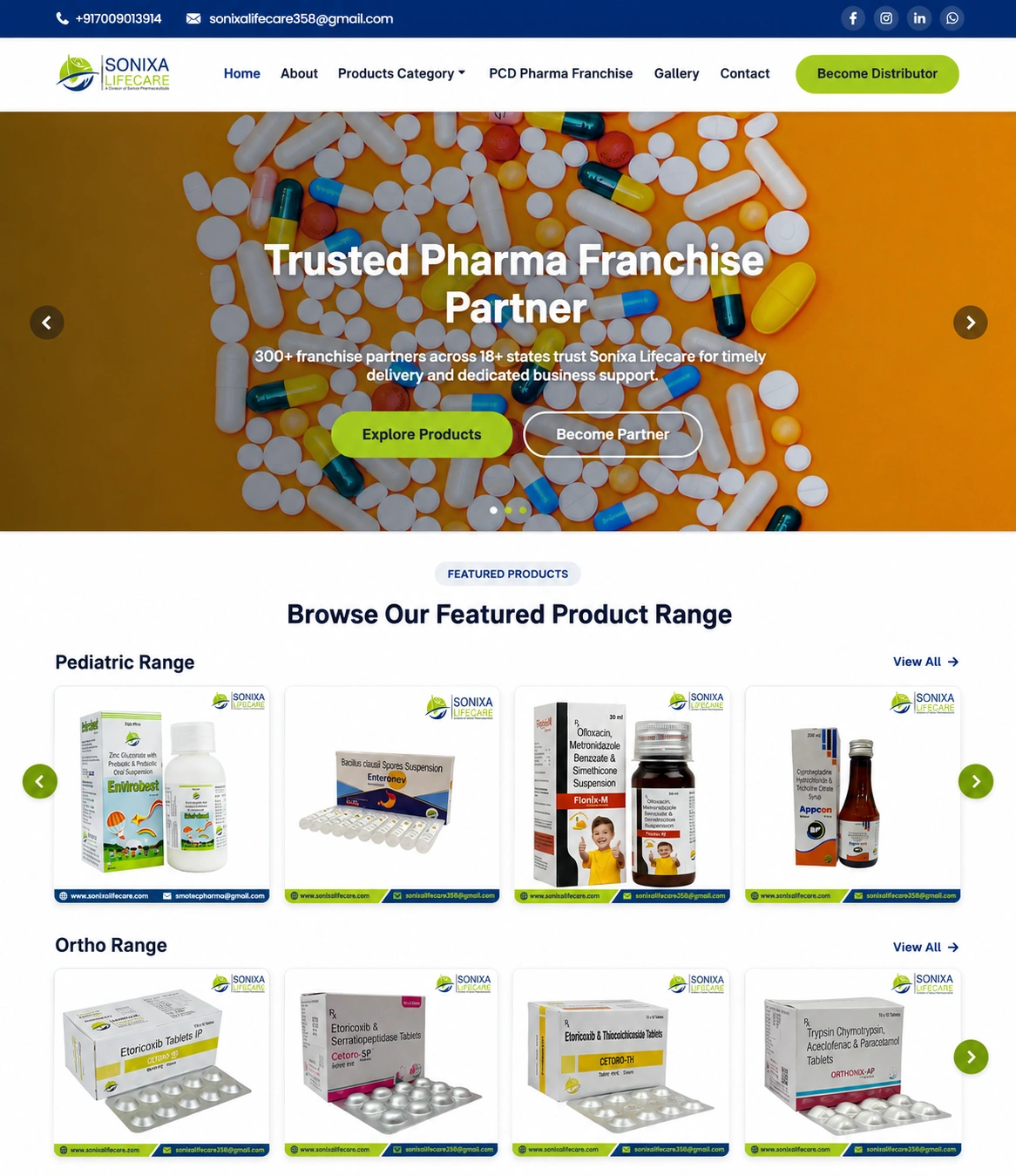 Senixa Lifecare website screenshot
